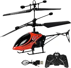 Helicóptero de Controle Remoto 2 Canais com Luz Girométrica Leve Recarregável RC Micro Indoor Brinquedo e Adultos