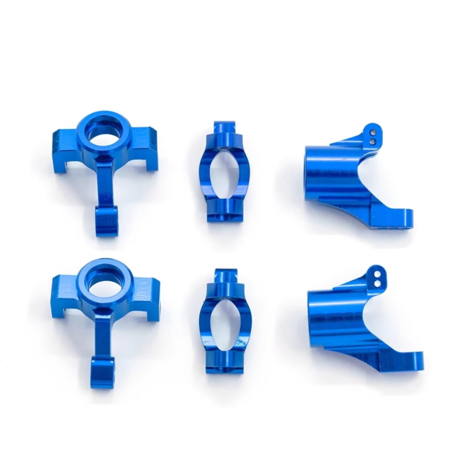 Accesorios Coches RC Compatible con TRAX4 para LaTx para Teton para Desert 1/18 RC Coche Bloques De Ruedas De Aluminio C-Hubs Bloque De Dirección Portaejes Conjunto De Tazas(Blue)