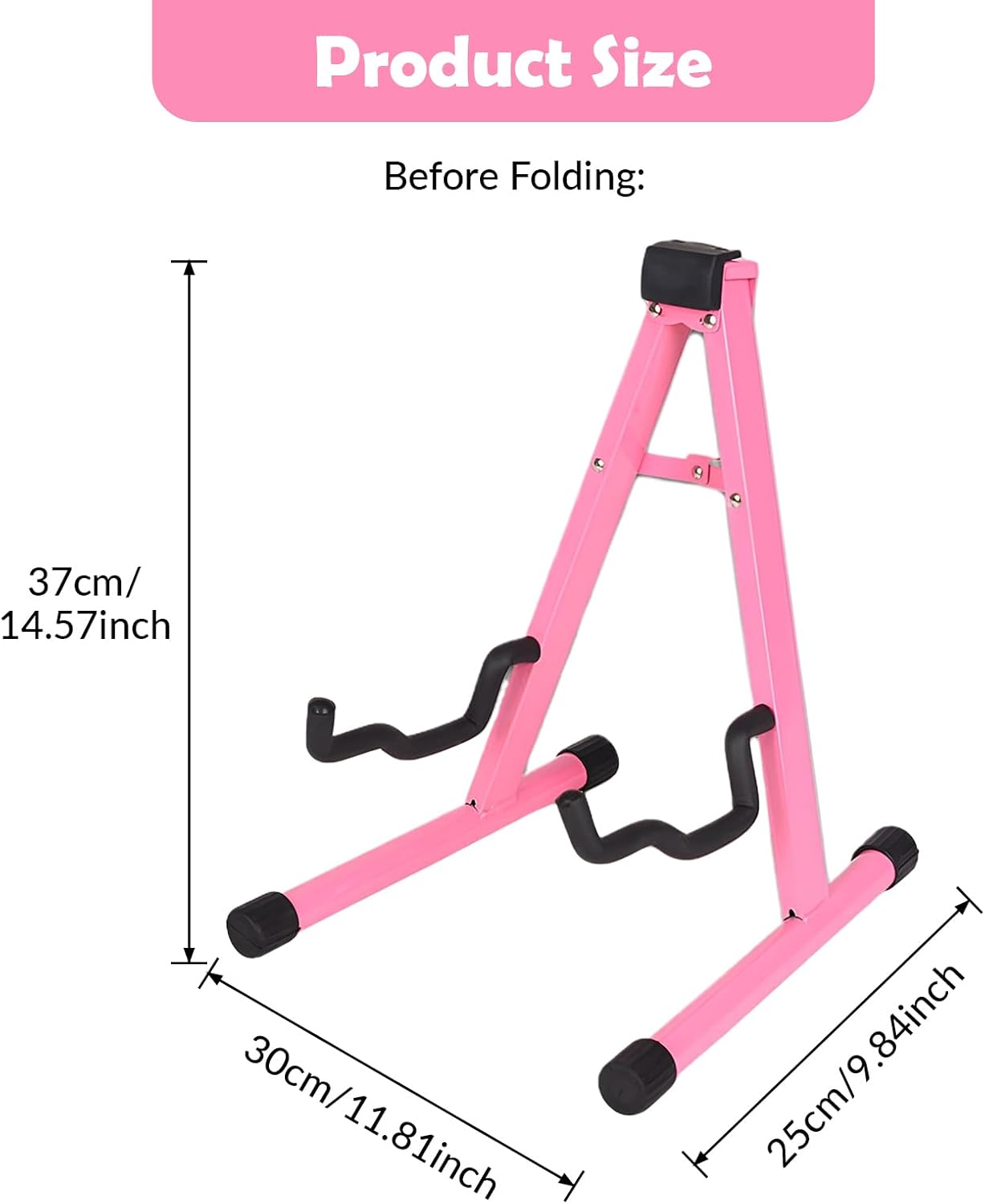 Fancyes Universal Folding Instrument Stand, Guitar Stand, A Frame Musical Rack Holder , Pink, 78023008168345386