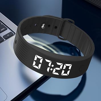 Vibrating Alarm Wristband | Silent Bracelet with Timer,Smart Alarm Vibration Wrist Clock - for Adults Kids Couples Daily Sleep Travel Home Bed Bedroom Meeting Cooking Training