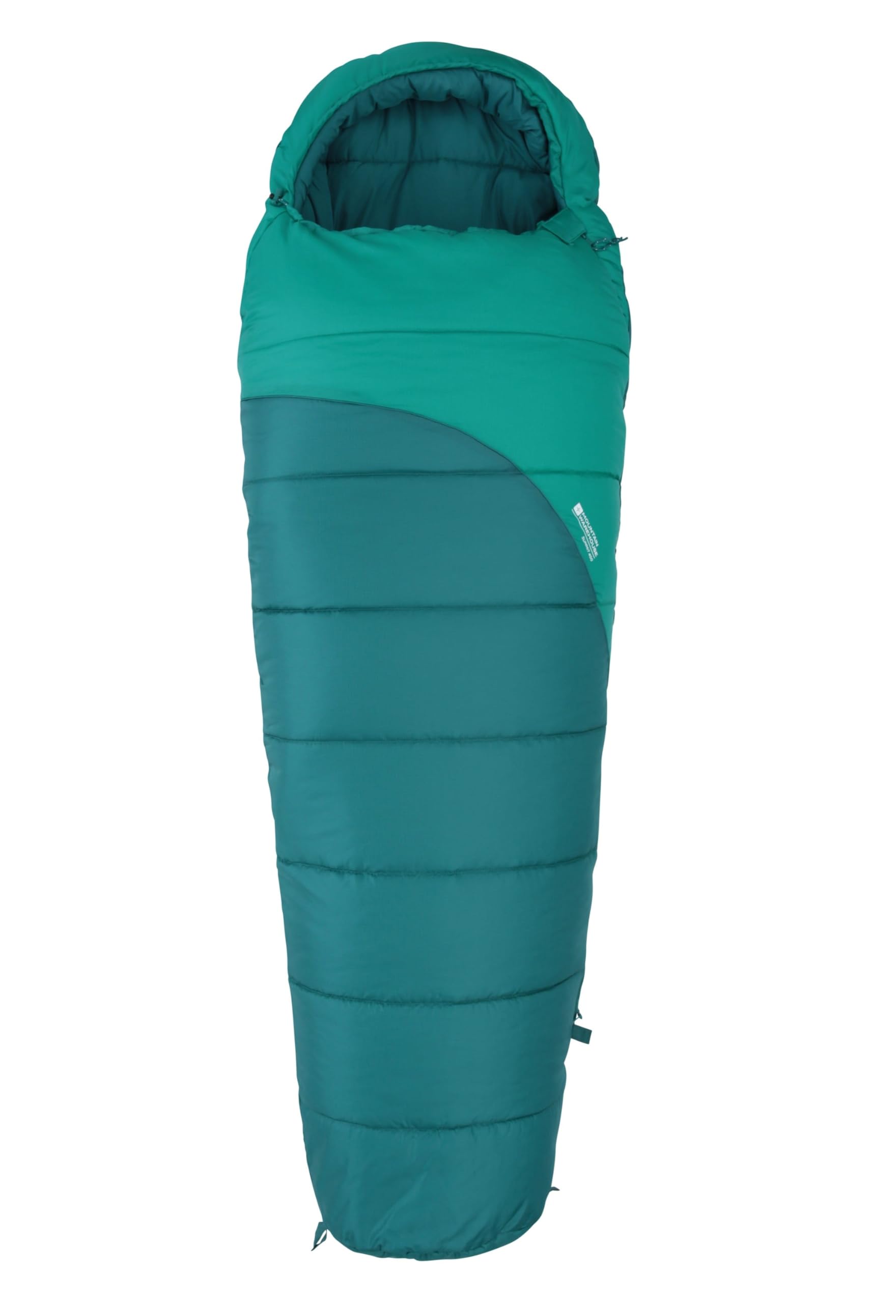 Mountain Warehouse Summit 400 Mummy Sleeping Bag - Portable & Lightweight, 3/4 Seasons, Warm, Adjustable Hood - Winter, Camping, Hiking, Outdoors Dark Teal Right Handed Zip - Long length (215cm)