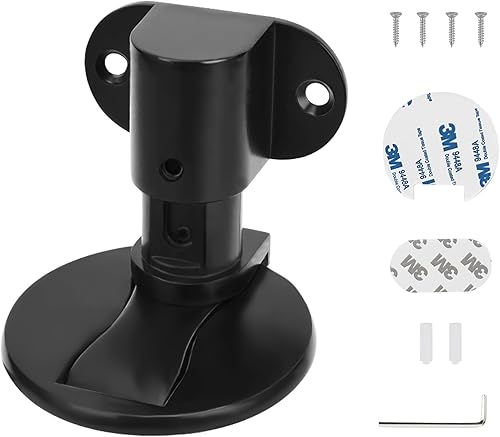 Miniatura 1 de 1 paquete de tope magnético para puerta, tope de puerta ajustable, soporte de puerta de montaje en piso, adhesivo 3M sin taladrar (negro)