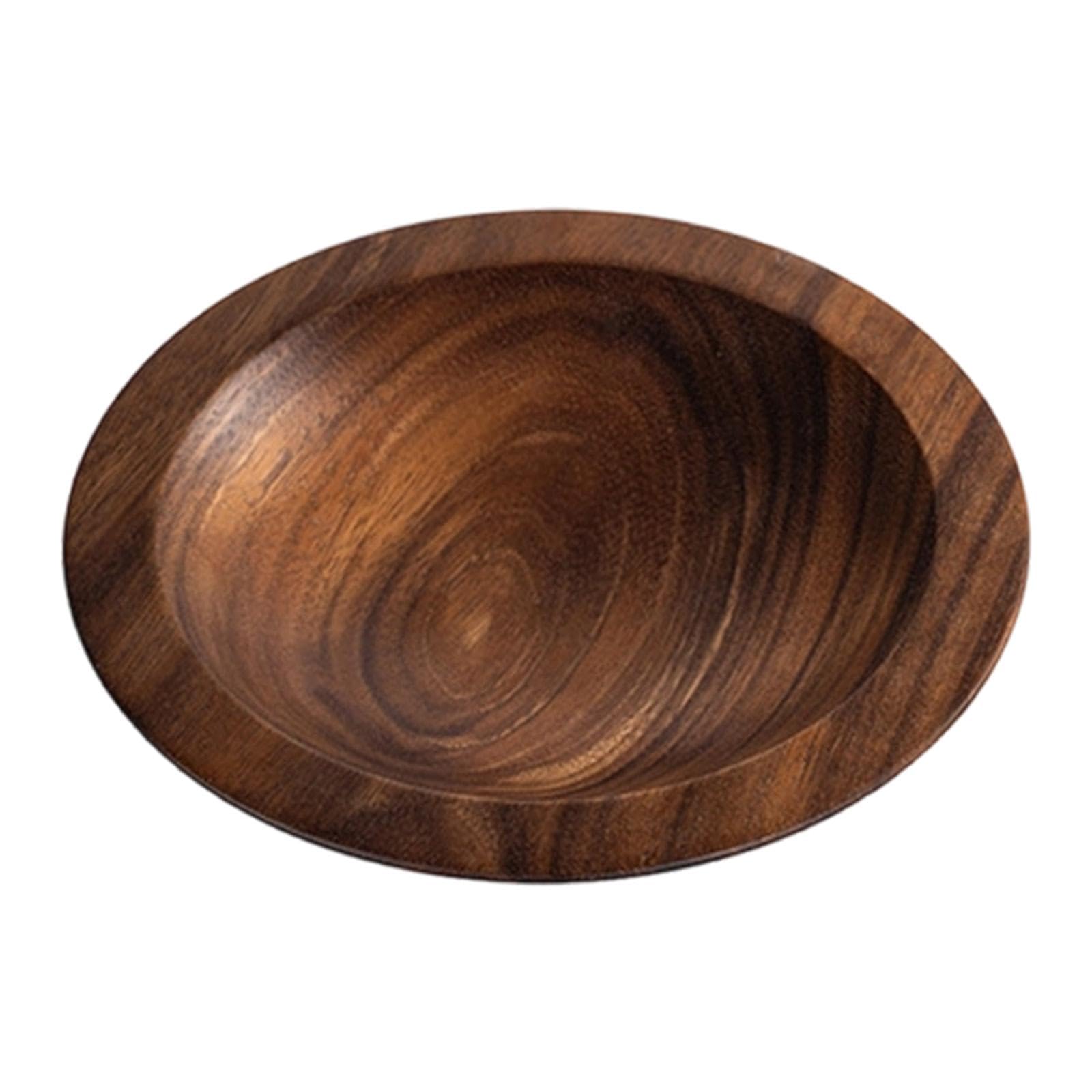 Ensaladera de Madera de con Líneas Curvas Y Superficie Lisa Bol para Mezclar Alimentos Recipiente para Guardar Frutas Cuenco para Servir Ensalad, S