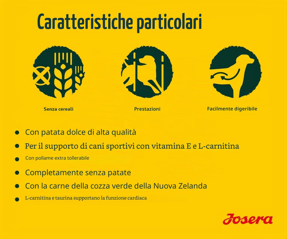 JOSERA Nature Energetic (1 x 12.5 kg). cibo per cani senza cereali. senza patate. cibo secco super premium per cani adulti. confezione da 1
