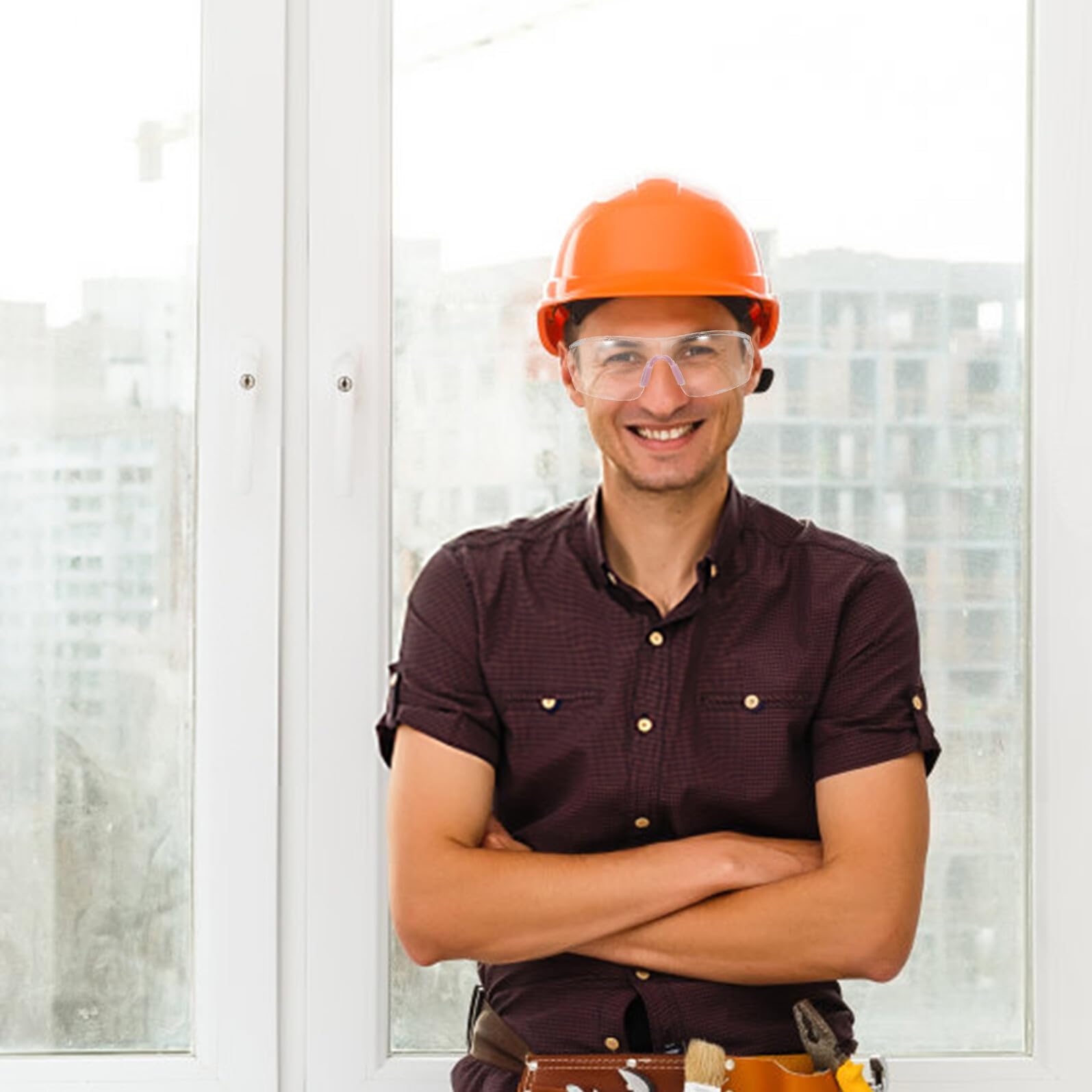 Lunettes de Sécurité Transparentes Anti-Buée et Coupe-Vent Protection Oculaire Intégrale Anti-Poussière pour Travail Industriel Moto et Randonnée Lunettes de Protection