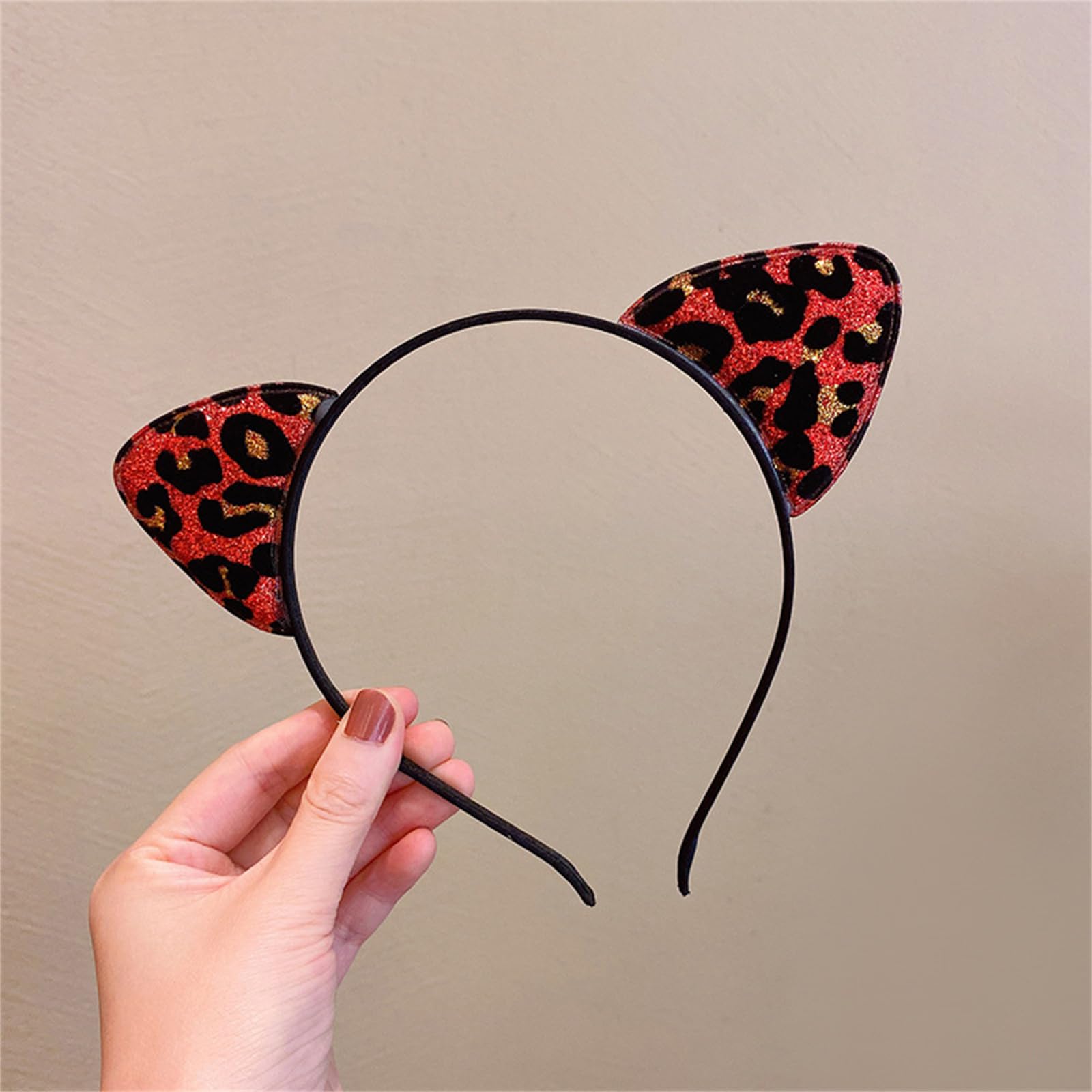 Lurrose Lot de 6 serre-têtes oreilles de chat en peluche léopard pour fête d'anniversaire, cosplay, accessoire pour cheveux Lurrose Lot de 6 serre-têtes oreilles de chat en peluche léopard pour fête d'anniversaire, cosplay, accessoire pour cheveux