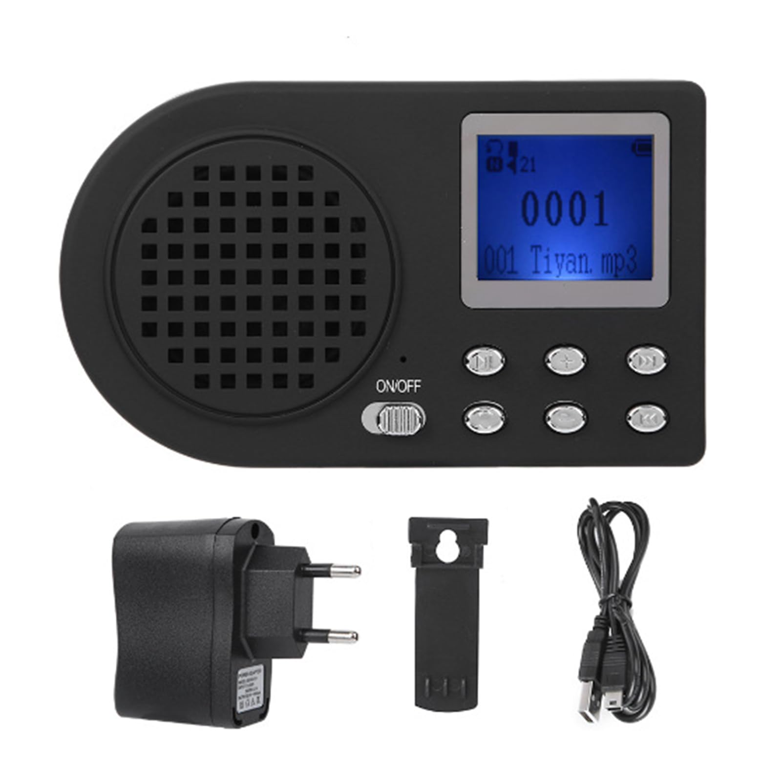 POENVFPO Amplificador de de Pájaros, Sonidos de Pájaros Simulados con 110 Sonidos de Animales, Altavoz MP3, Control Remoto Inalámbrico, USB 2.0, para Entusiastas del Aire y Amantes de la (sin