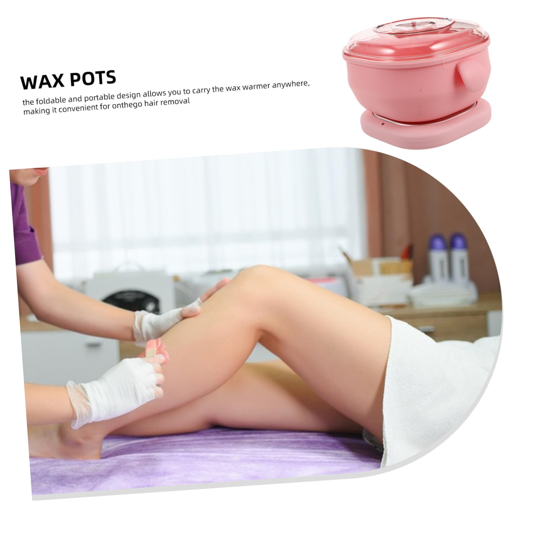 Beaupretty Scaldacera Portatile in Silicone Pieghevole per Depilazione a Casa e Salone, Pentola per Cera Non Aderente Facile da Pulire, per Braccia e Ascelle