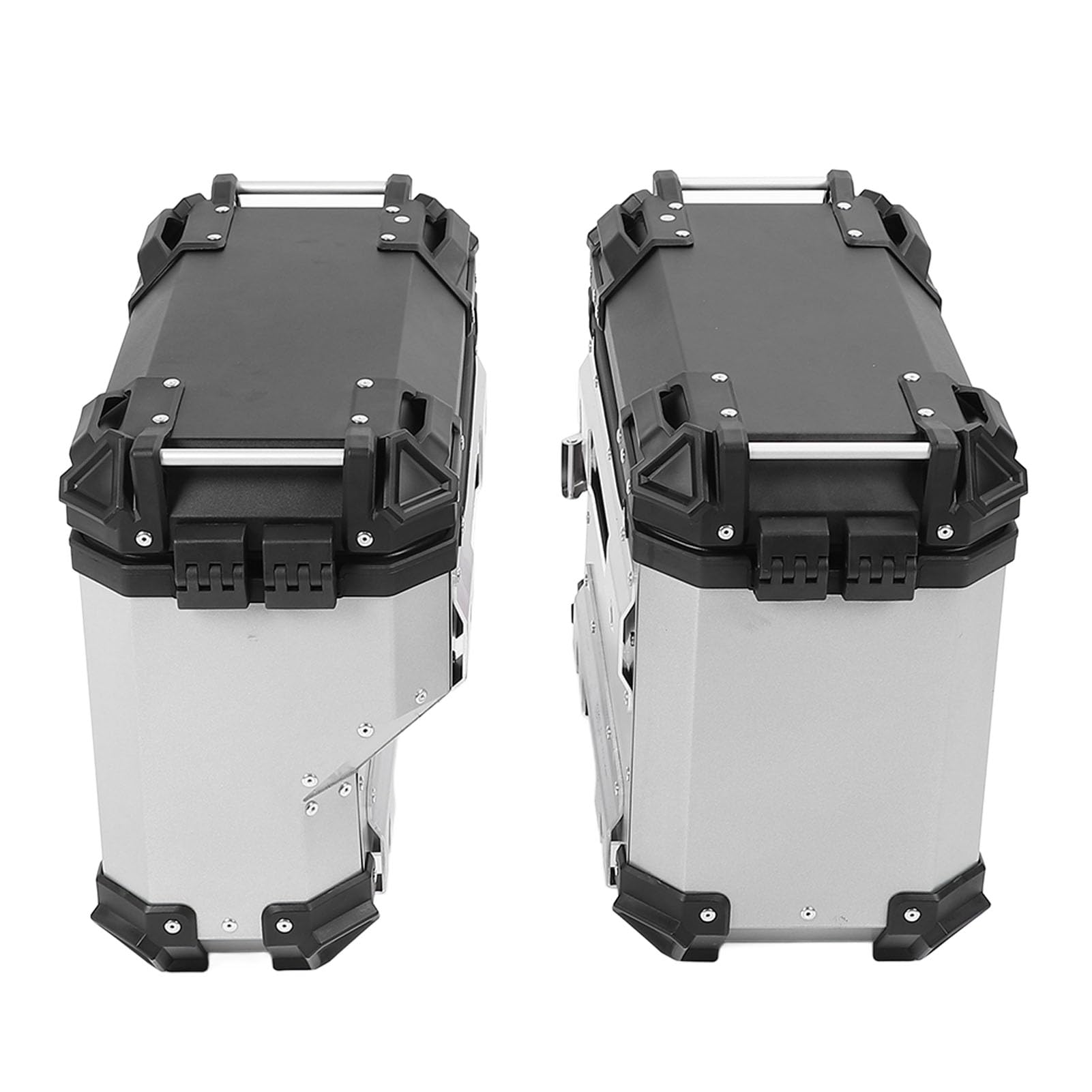 Maleta Lateral para Motocicleta de 38L con Cerradura para Almacenamiento Seguro y Fácil Transporte Universal para Conductores Aleación de Aluminio (Plata)