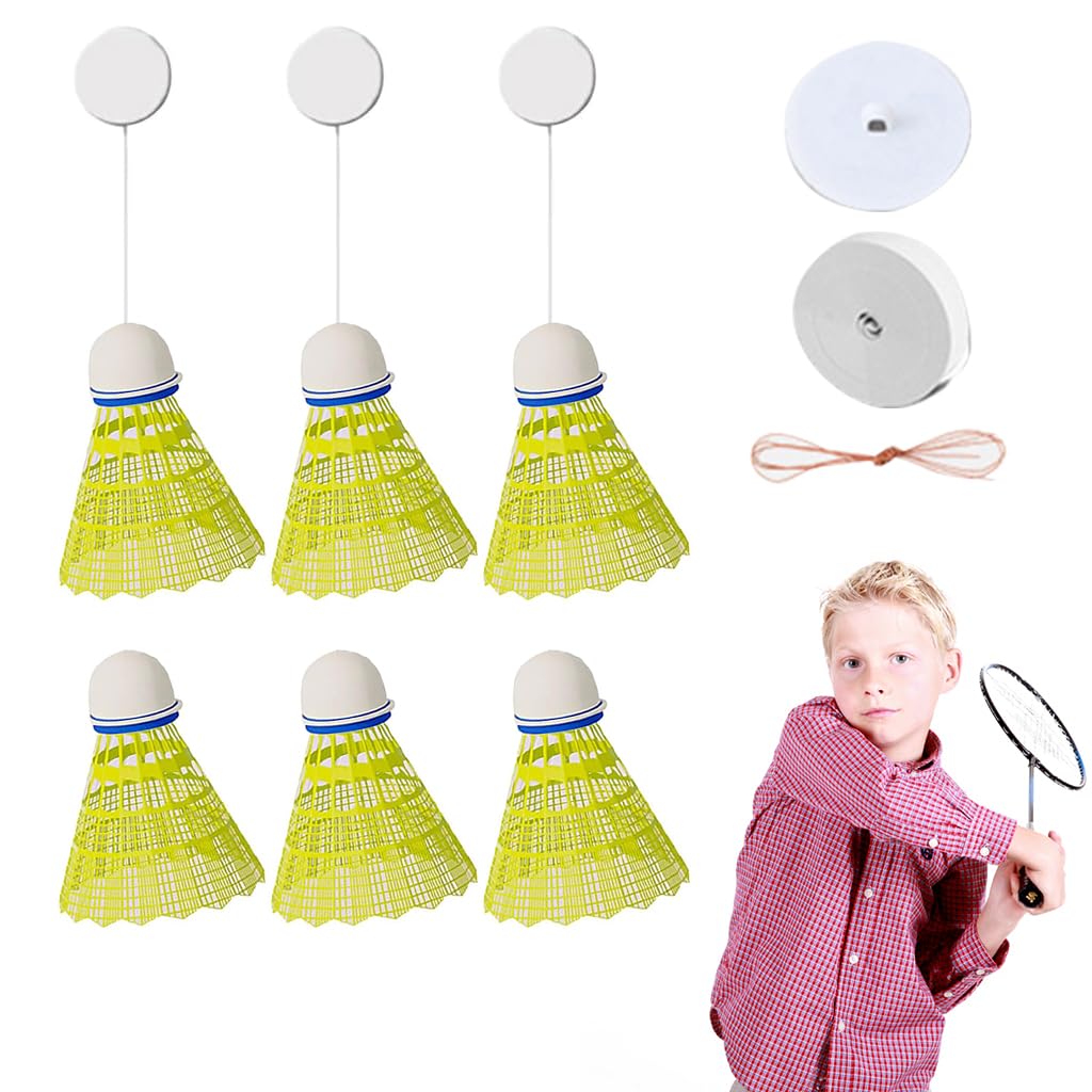 Proberos® Badminton Training Device Single-Player Badminton Trainer Self-adhesive Hanging Badminton Training Device Response Training Device with 6 Badmintons and Strings, No Badminton Racket (B0CZ6L6XGQ) Amazon Price History, Amazon Price Tracker