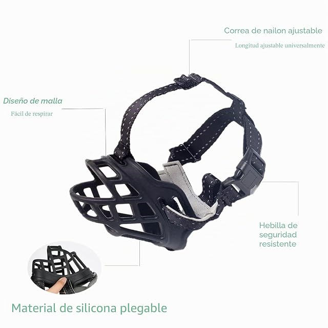 Foto 4 de 6 de OHCOZZY Bozal para Perros, Bozal De Canasta para Perros Pequeños