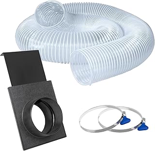 POWERTEC 4" x 5' Dust Collection Hose with 2pcs Key Hose Clamps & Blast Gate for Table Saw, Band Saw, Planer, Jointer, Woodworking and Wood Shop Dust Collection System