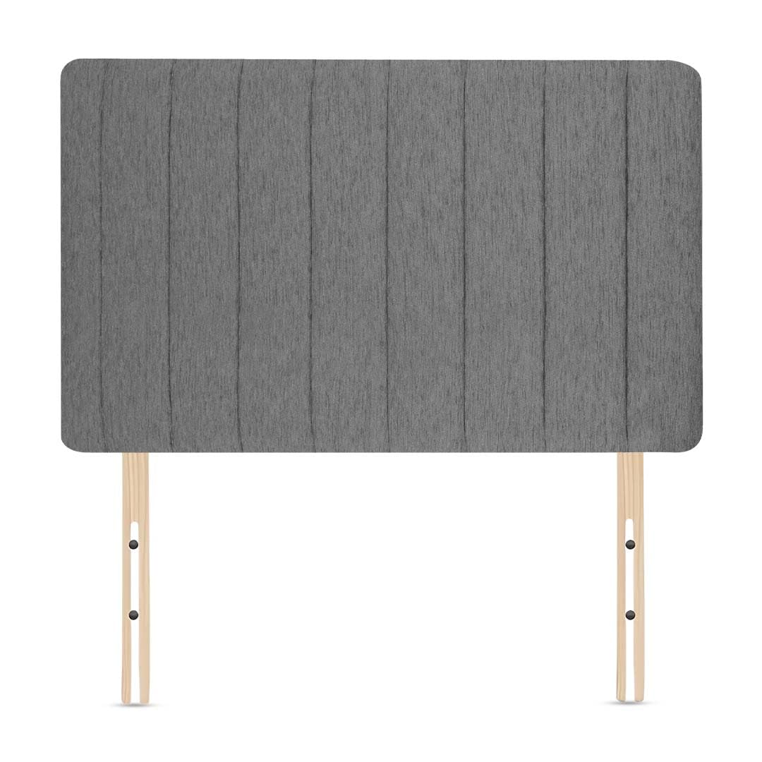 Elixir Furniture Luxury Portland Divan Bed Headboards | Elegant Chenille Fabric Headboards for Single Size Bed | Grey color with wooden material Stylish headboards for beds (Light Grey, 3ft Single)