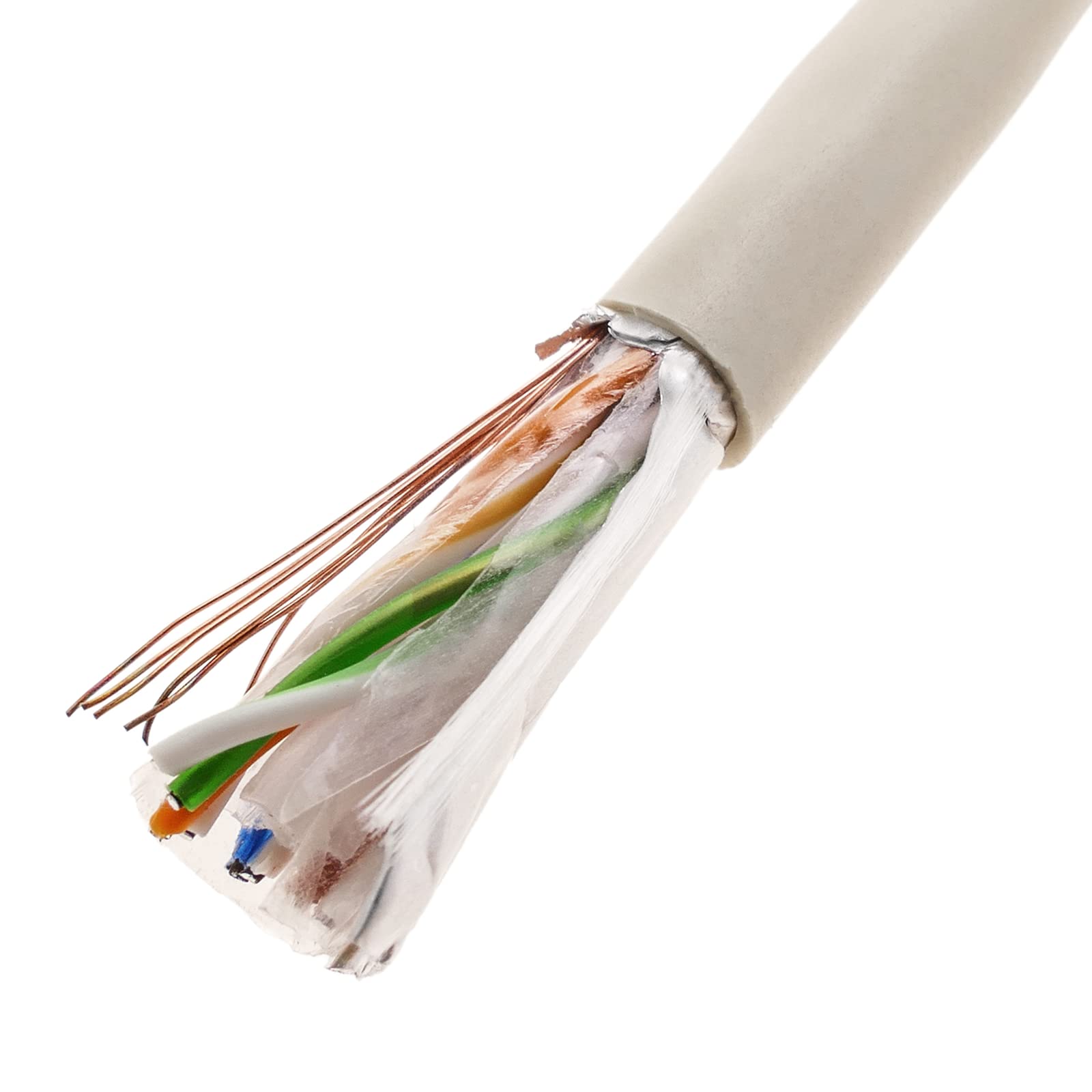 BeMatik - Bobina matassa di Cavo di Rete LAN FTP categoria Cat.6 24AWG Rigido CCA Grigio 100m