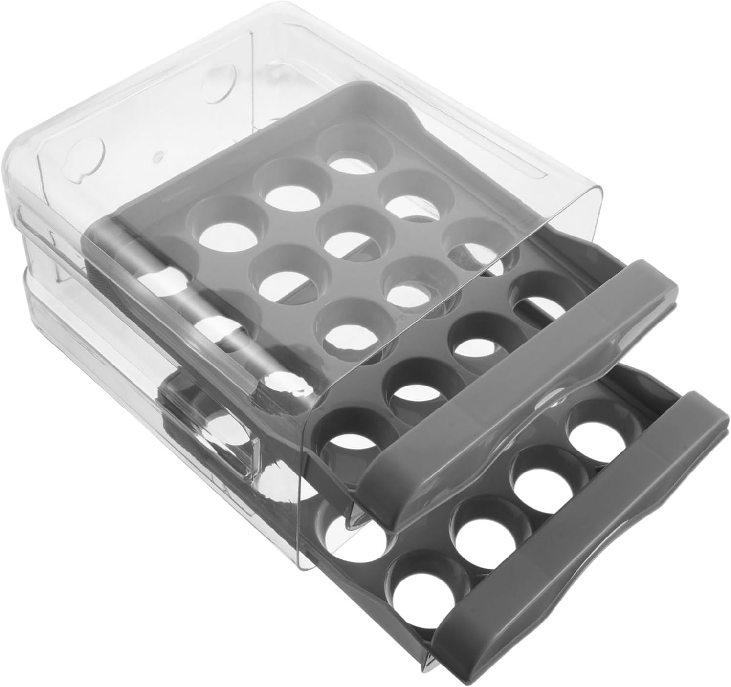 Egg Holder Lid Double Layer Storage Box for Refrigerator Organizer Bins