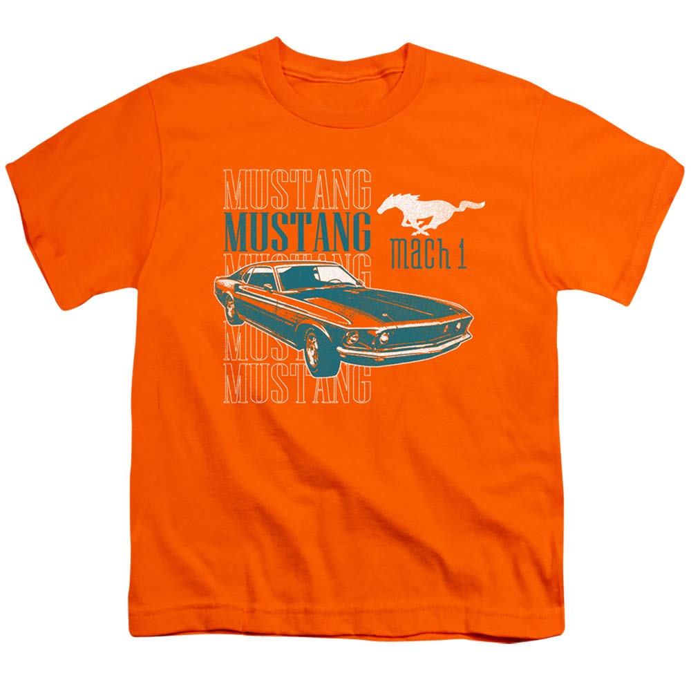 Ford Mustang Mach 1 Repeat Unisex Toddler T Shirt for Boys and Girls, Medium (3T) Orange