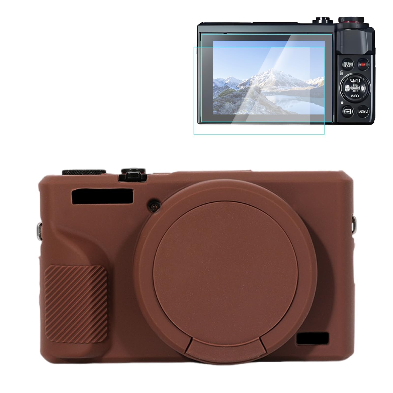 Rieibi Silicone Case for G7X Mark III Case, G7X Mark III Accessories with 2 pcs sreen Protectors,Detachable Lens Cover for G7X Mark III Cover