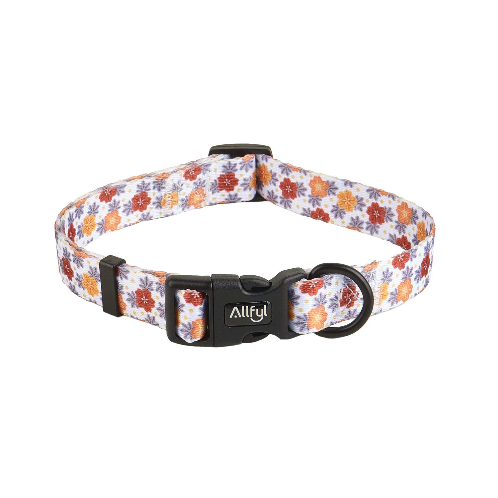 Dog Collar Adjustable Autumn Floral Dog Collars with Safety Buckle Soft Comfortable Pet Collar for Small Medium Large Dogs