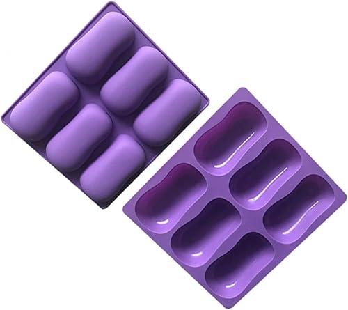 Miniatura 3 de 2 moldes ovalados de silicona para jabón, moldes clásicos ovalados para hacer dulces de gelatina de chocolate