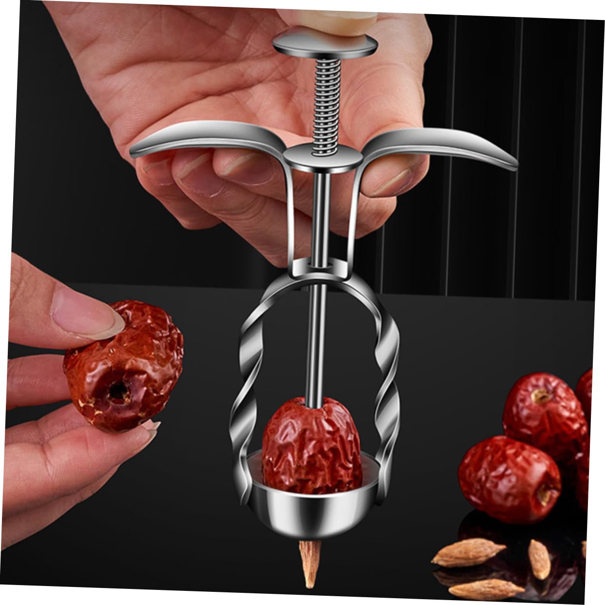 Gatuida 4stücke Cherry Pitter Multifunktionaler Fruchtentkerner Für Kirschen Datteln Und Jujube Leicht Zu Bedienen Kompakt Und Sicher Der Anwendung Für Zuhause Und Unterwegs