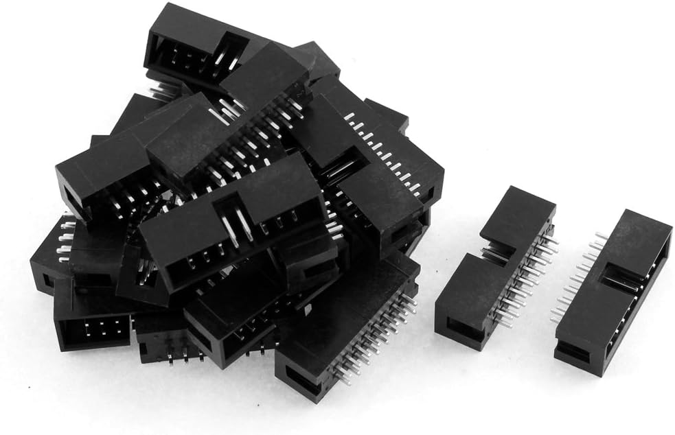 uxcell 24pcs 2x8 16-Pin Straight Box Header Connector IDC Male Sockets 2.54mm