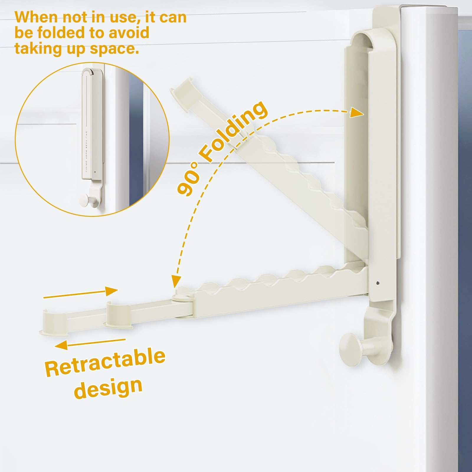 Juego de 2 Percha Puerta, Perchero Puerta Ganchos Plegables Colgador Puerta, Perchero Sin Taladrar para Dormitorio Salón Baño, Perchas Colgadores de Aluminio, para Puertas de hasta 4,3 cm de (Blanco)