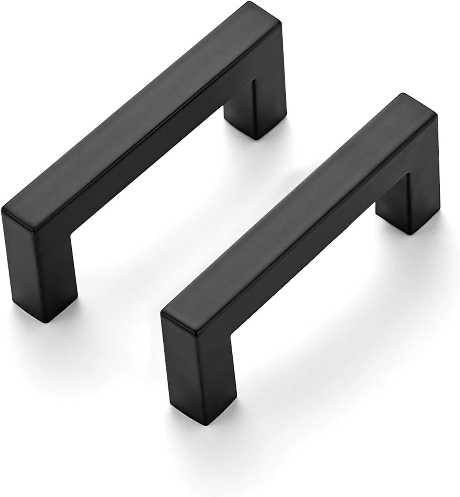 Ravinte 10 Pack Square Bar Kitchen Cabinet Handles Matte Black Cabinet Pulls Drawer Pulls with 3 Inch Hole Center Kitchen Cabinet Hardware