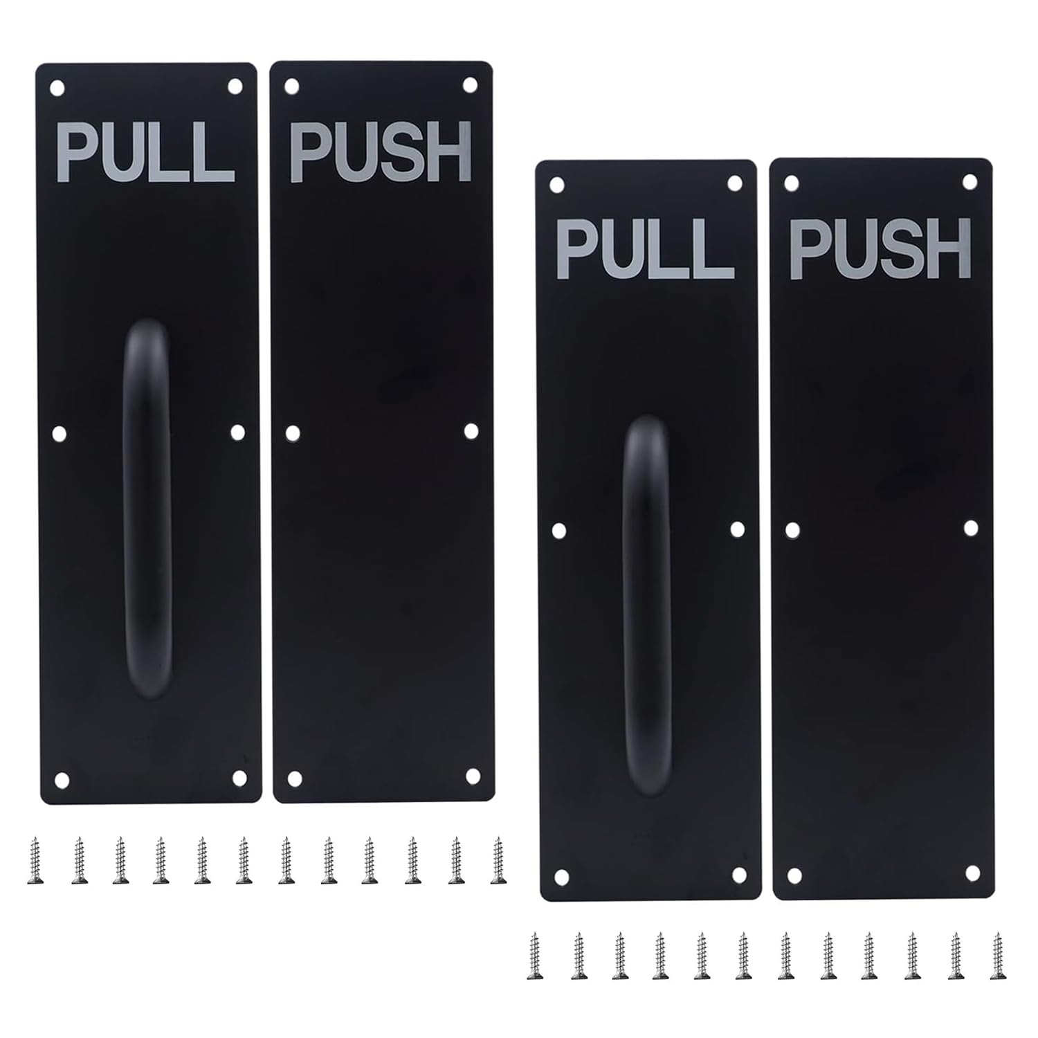 Poignée de porte coulissante au design noir épuré en aluminium durable pour locaux commerciaux