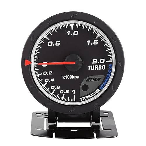 Boost Gauge, Yctze - Kit universal de calibre turbo LED de 2.362in, repuesto de carcasa negra para auto de carreras de 0 a 200 Kpa para Dynno Racing