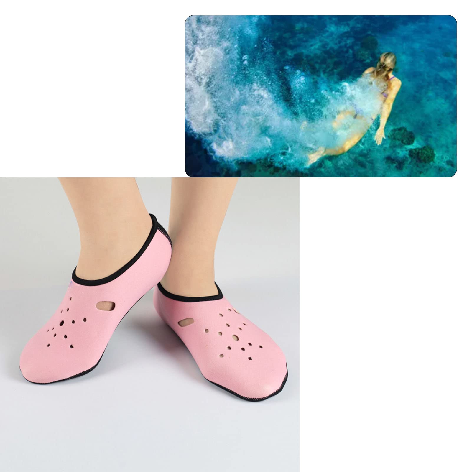 Water Socks, Thickened NonSlip Neoprene Swimming Socks Multifunctional Snorkeling Diving Socks for Men (S)