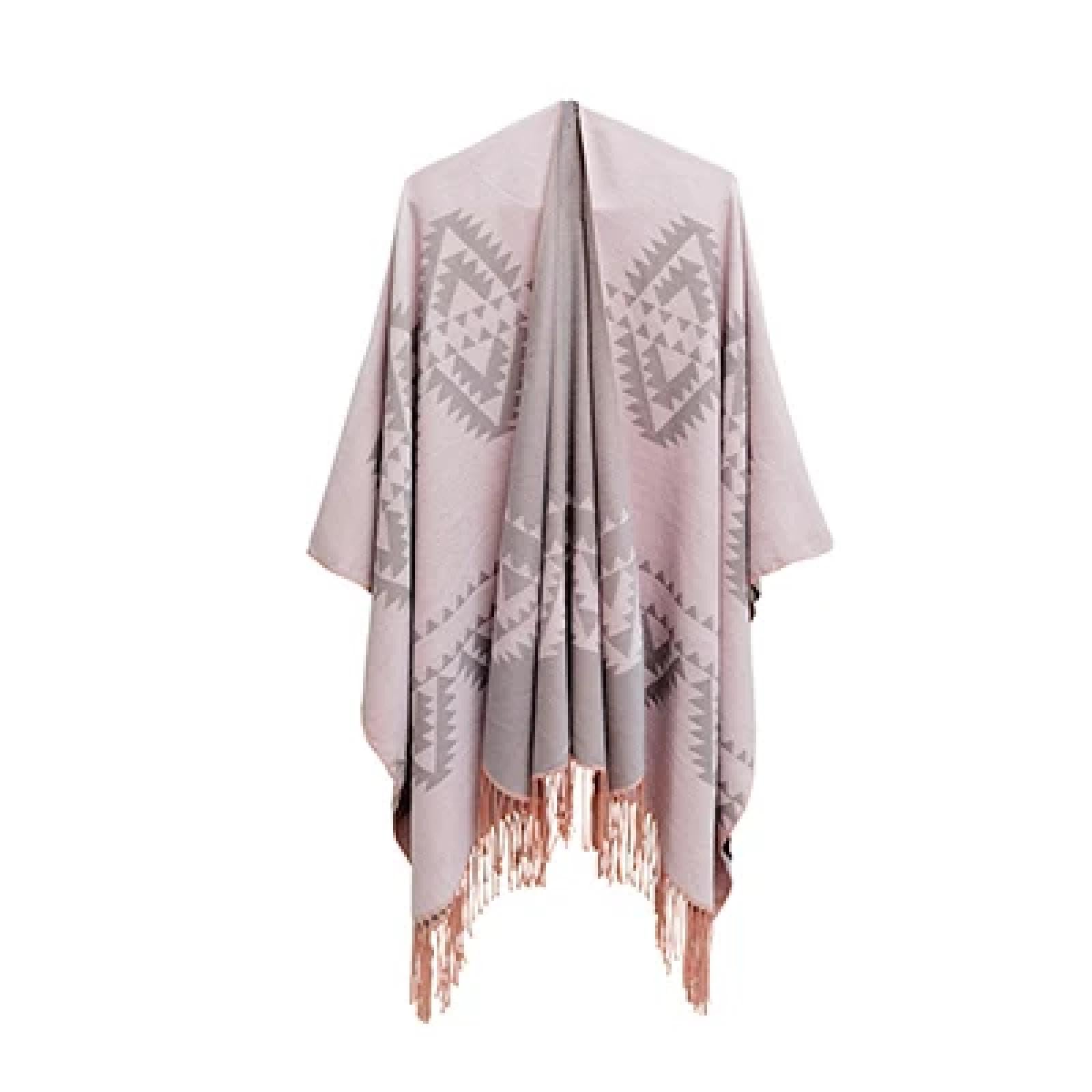 Sciarpa Scialle Invernale Sciarpe Sciarpa con Stampa Geometrica E Nappa, da Donna, Invernale, Calda, Lunga, Avvolgente, Comoda, Boho, Spessa, Coperta