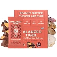 Vista 10 de Barritas de proteína veganas funcionales de hongos Fabricadas en EE. UU. Dosis completa (1500mg) de barras de mane de león, chaga, reishi