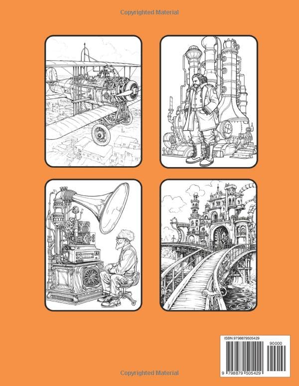 STEAMPUNK WORLD: An adult coloring book for stress relief, relaxation and mindfulness. - Image 2