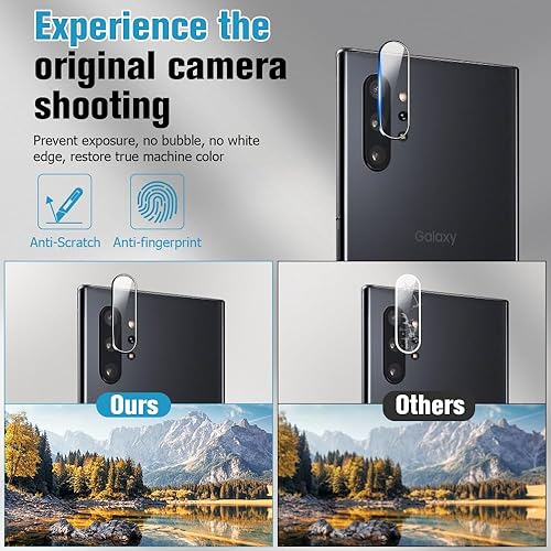 Miniatura 4 de Protector de pantalla de privacidad para Galaxy Note 10 Plus y protector de lente de cámara, vidrio templado de cobertura completa 3D, dureza 9H,