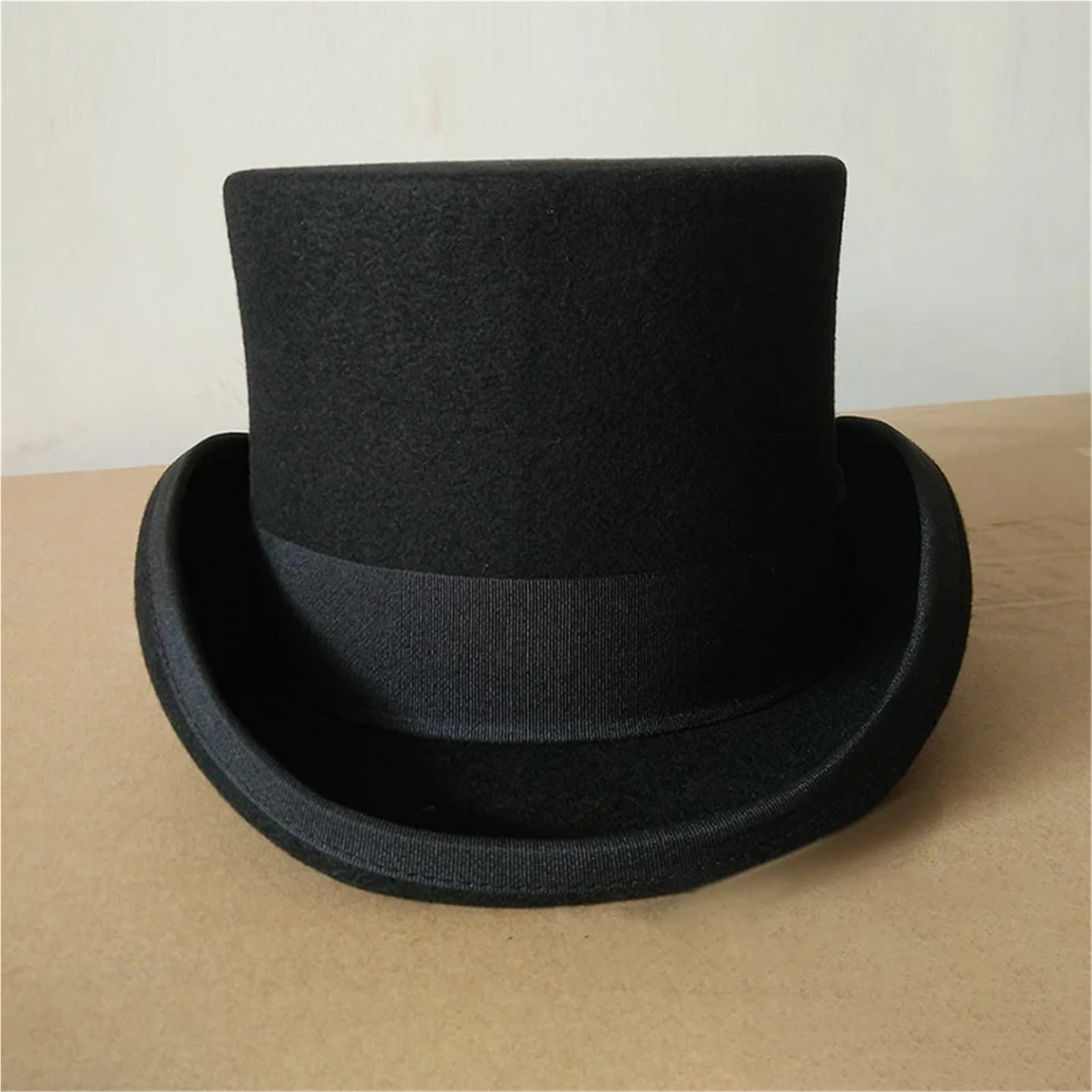 Sombrero Copa Sombrero de Copa de Fieltro de poliéster for Hombres y Mujeres, Sombrero de Copa cilíndrica, Vestido de Fiesta, Disfraz, Sombrero de Teatro de Mago Fedora(Black,M)