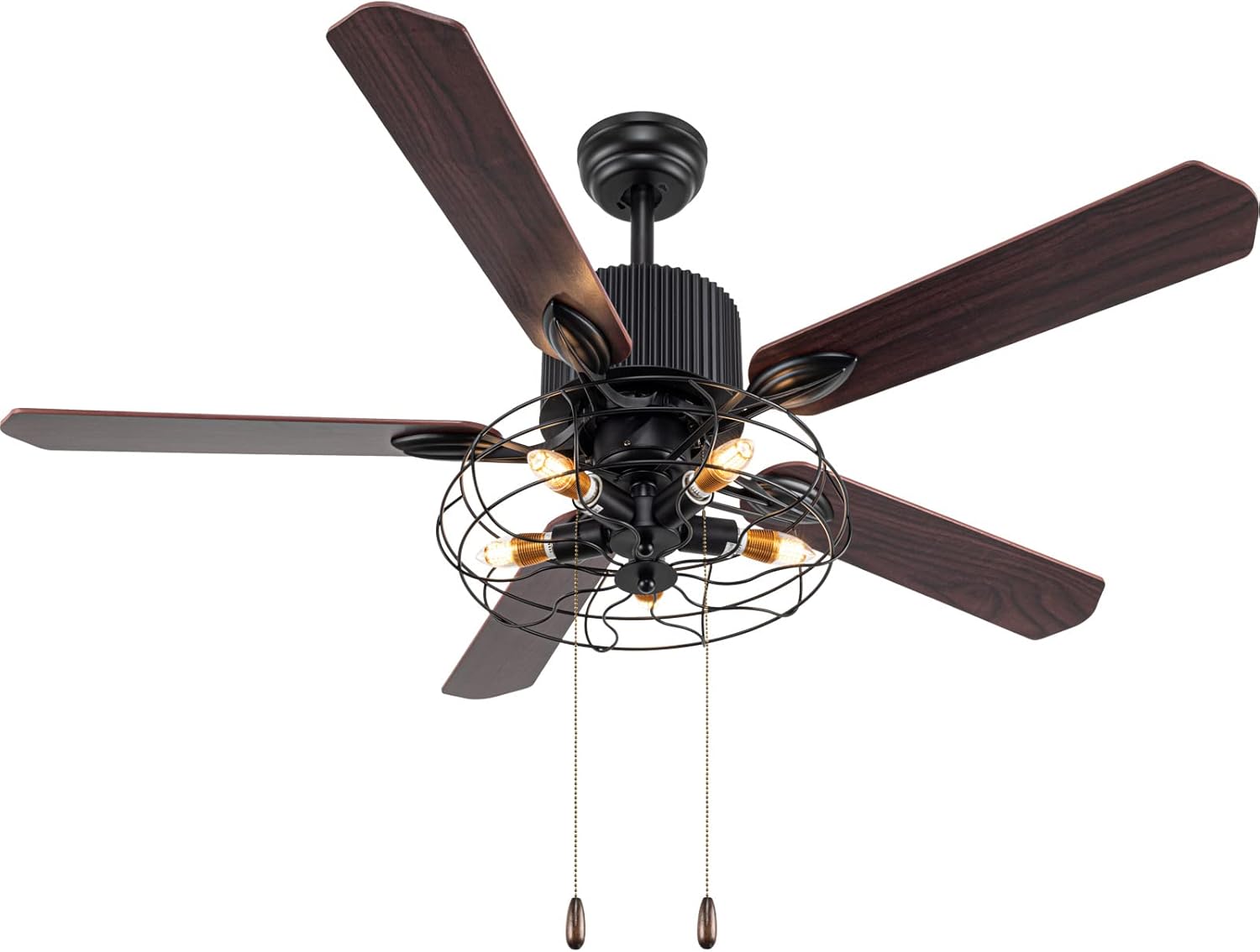 Frее Shірріng оƒƒеr Morpholife Chandelier Ceiling Fan with Light, Industrial Vintage Fan, Retro Electrical Fan With 5 Wood Blades for Indoor, Living Room, Home Decorations (42", Copper Dark) Frее Shірріng оƒƒеr Morpholife Chandelier Ceiling Fan with Light, Industrial Vintage Fan, Retro Electrical Fan With 5 Wood Blades for Indoor, Living Room, Home Decorations (42", Copper Dark)