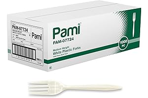 PAMI Forks Bulk 1000-Pack Medium Weight Disposable Plastic Forks