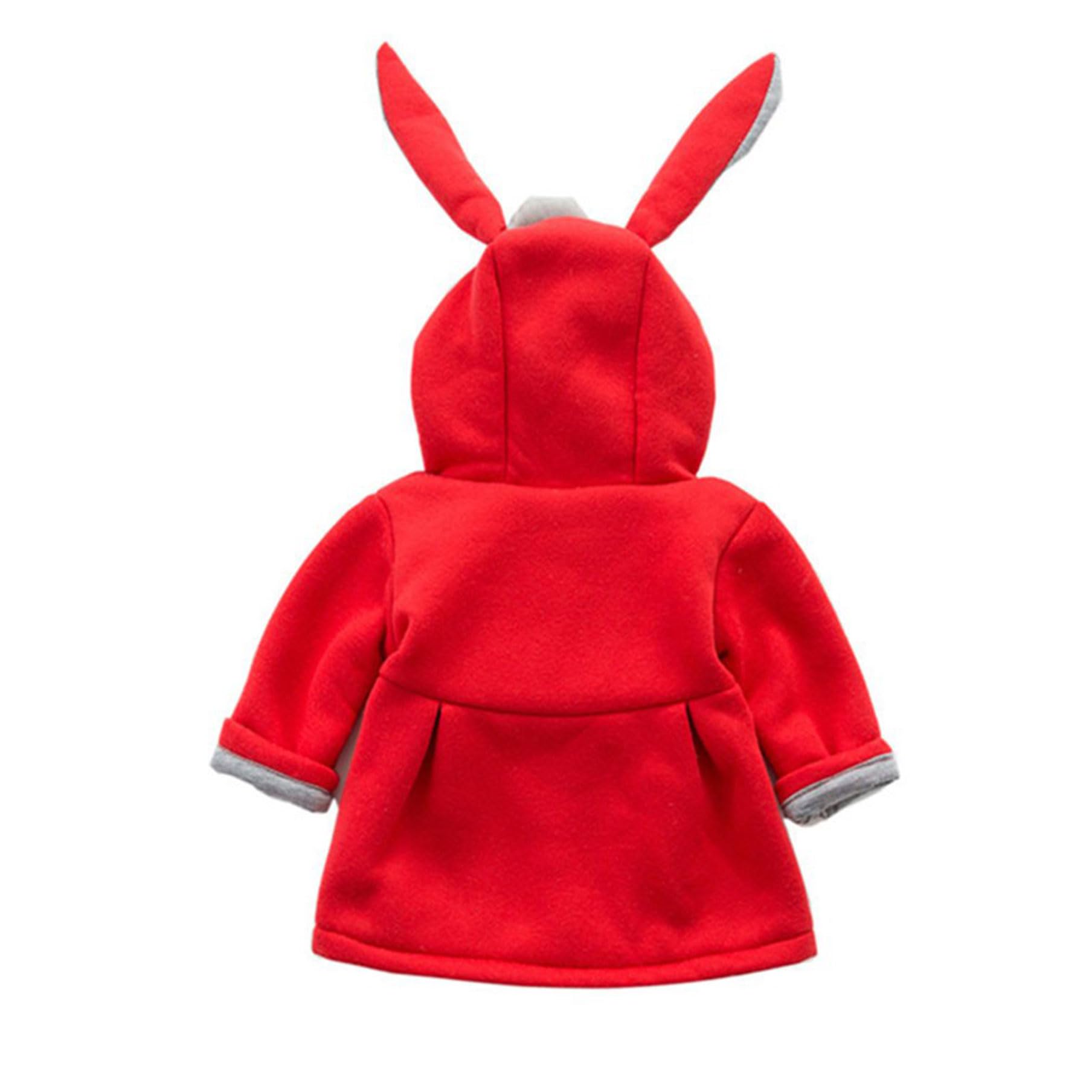Bebés Niñas Niños Chaqueta con Capucha Chaqueta de Algodón con Orejas de Conejo Otoño Invierno Abrigo Chaqueta Gruesa Ropa Caliente 9M-3 Años