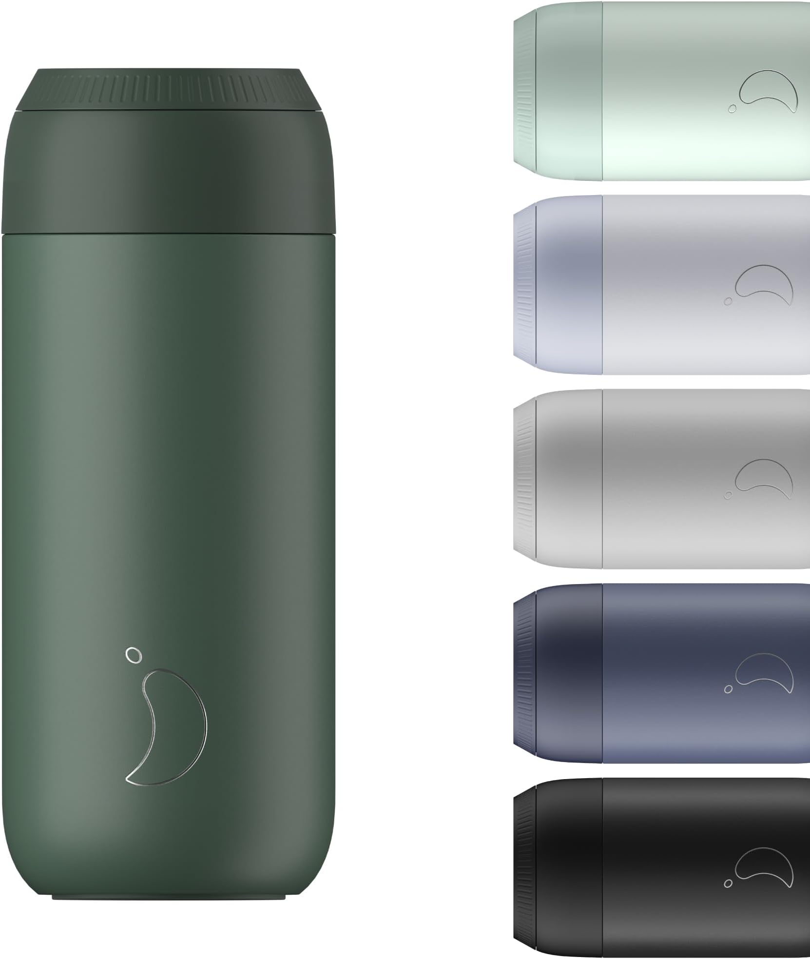 Chilly's Series 2 Coffee Cup - Tight Seal, No Sweating - BPA-Free Stainless Steel - Reusable - Double Walled, Vacuum Insulated - Pine Green, 500ml