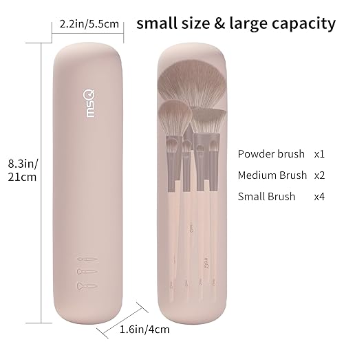 Miniatura 3 de MSQ Soporte para brochas de maquillaje, artículos esenciales de viaje, organizador de brochas de maquillaje, bolsa de maquillaje de silicona para