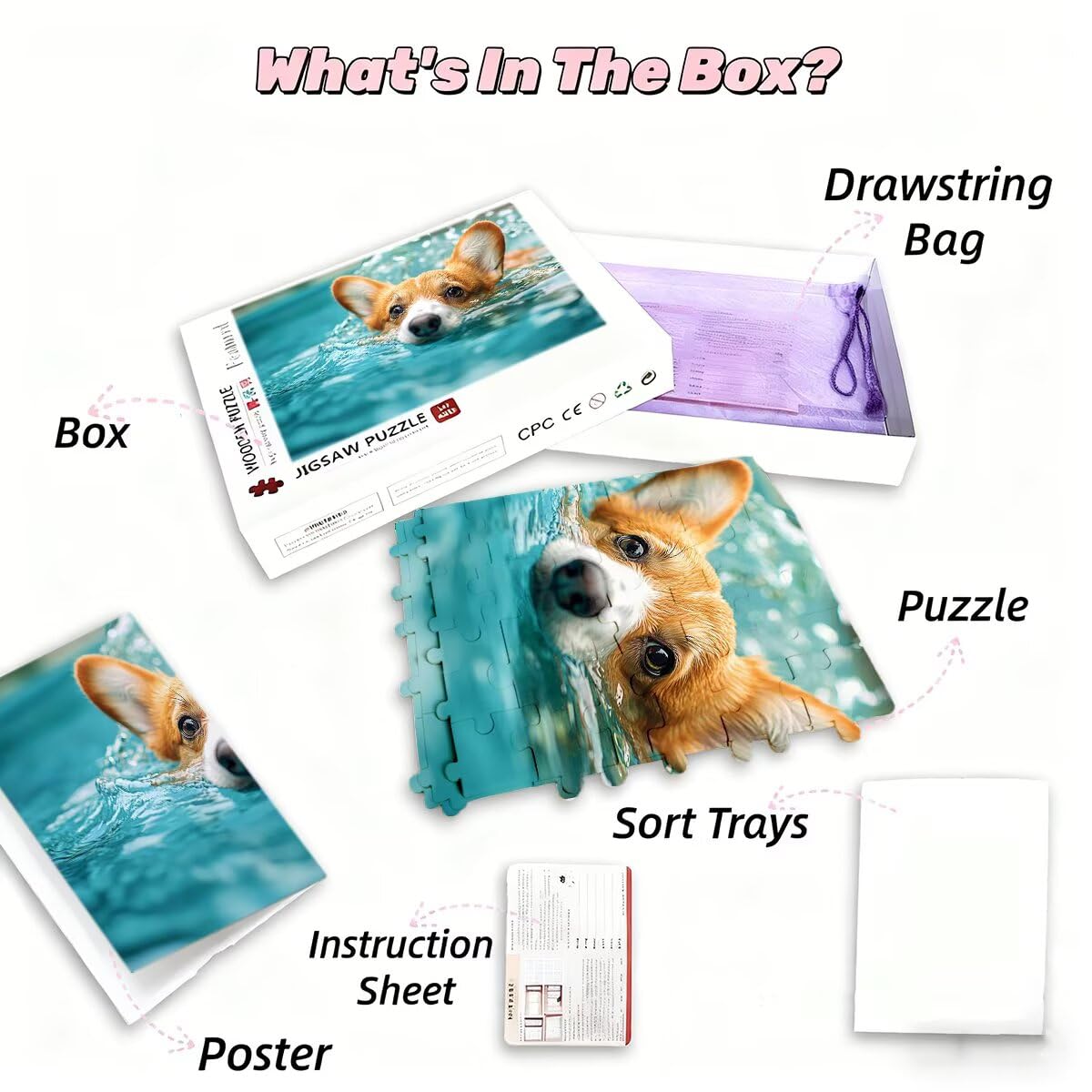 Puzzle dla dorosłych 5000 puzzli dla psów, 5000 sztuk, dla dorosłych, drewniane gry logiczne ze zwierzętami, klasyczna edukacyjna wymagająca gra dla całej rodziny, dekompresja, prezenty dekoracyjne