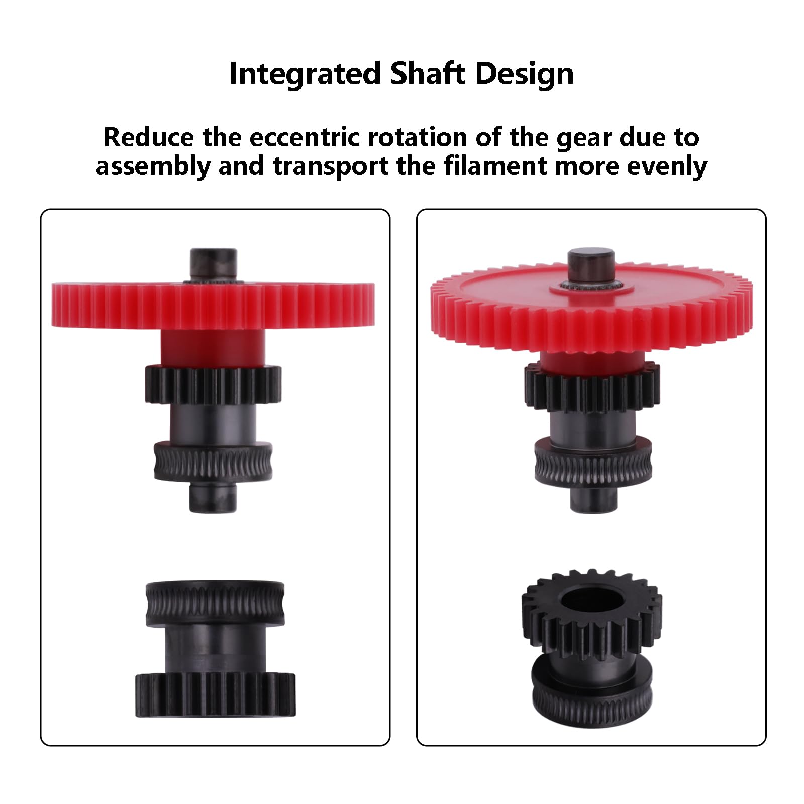 Hardened Steel Extruder Gear Kit for Neptune 4 Series, drukarka 3D DLC Nano Coating Hardened Steel Extruder Dual Gear and POM Gear Kit do Elegoo Neptune 4/Pro/Plus/Max