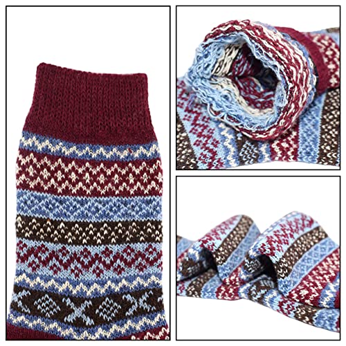 YQHMT Wool Socks for Women Gifts Winter Warm Thick Thermal Vintage Knit Soft Crew Socks Stocking Stuffers, Christmas Gift4