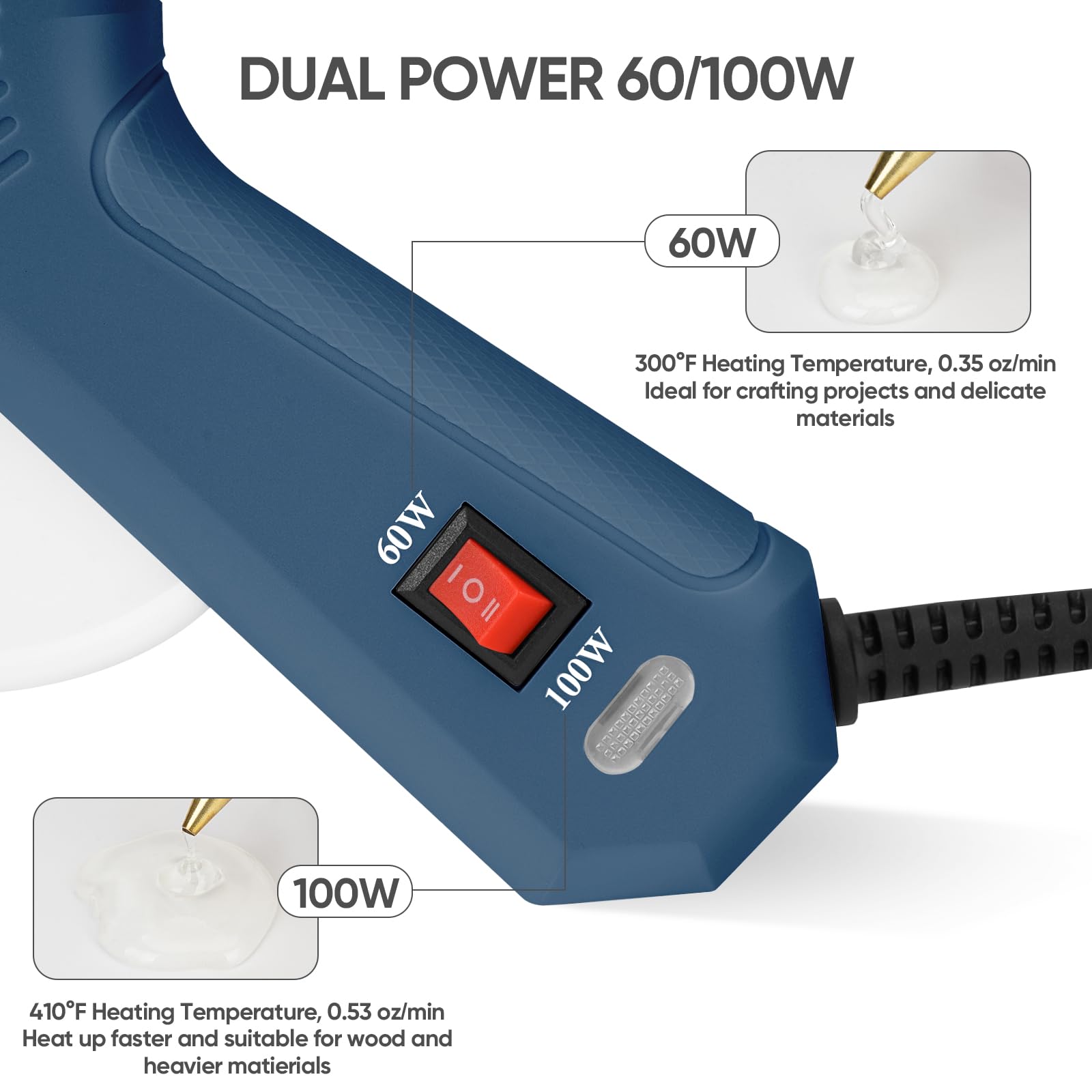 ROMECH Dual Temp Hot Glue Gun - 60/100W -3