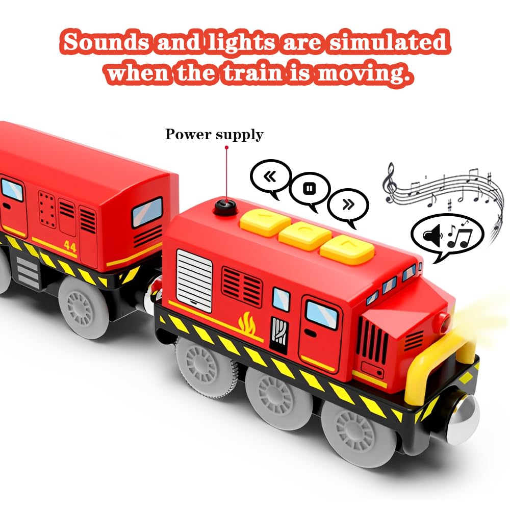 DxxD Train de Locomotives à Piles, Train Electrique Enfant pour Chemin de Fer en Bois, Voiture avec Son et Lumière, Jouet pour Voie Ferrée Compatible avec Thomas Brio, Jouet Enfant 3 4 DxxD Train de Locomotives à Piles, Train Electrique Enfant pour Chemin de Fer en Bois, Voiture avec Son et Lumière, Jouet pour Voie Ferrée Compatible avec Thomas Brio, Jouet Enfant 3 4