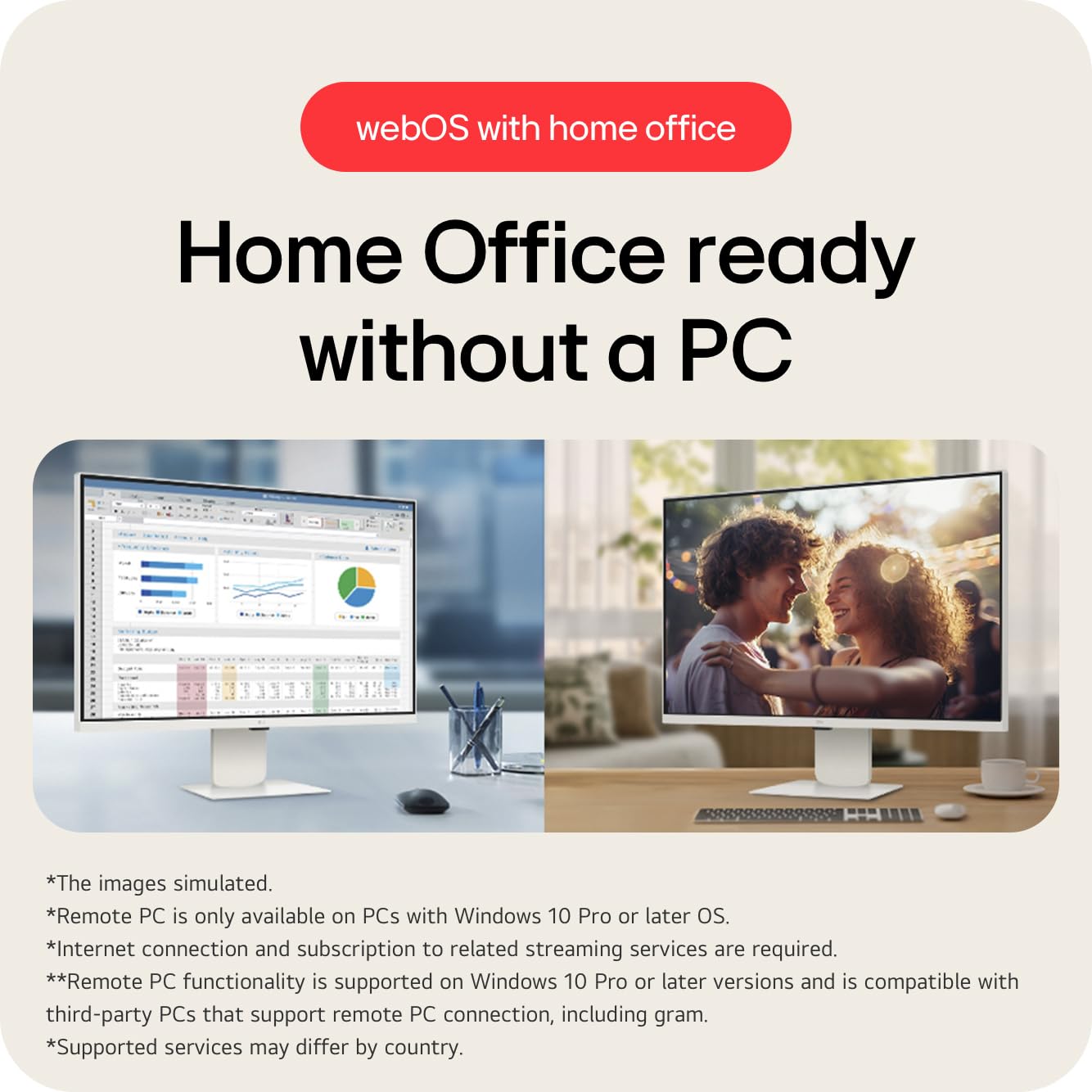 LG 32U830SA-W 31.5” 4K UHD IPS Smart Monitor with webOS, USB-C 65W