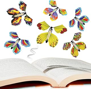 SARATA Magic Flying Butterfly Fairy Flying Toys Rubber Band Powered Wind up Butterfly Toy 10PCS Colorful Butterfly Wind Up...