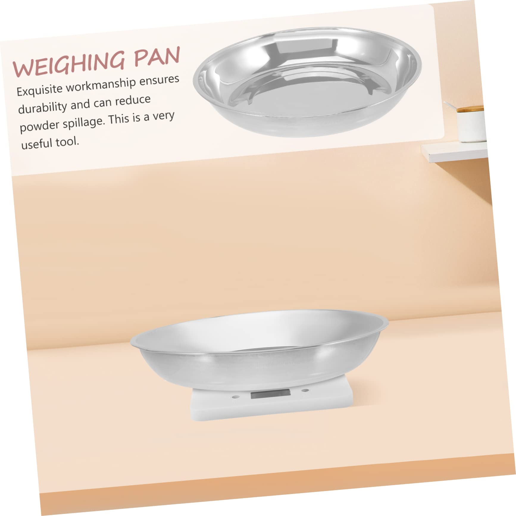 ERINGOGO Scale Tray for Powder Stainless Steel Weighing Pan Electronic Scale Pan Round Mouth Reduces Powder Spillage