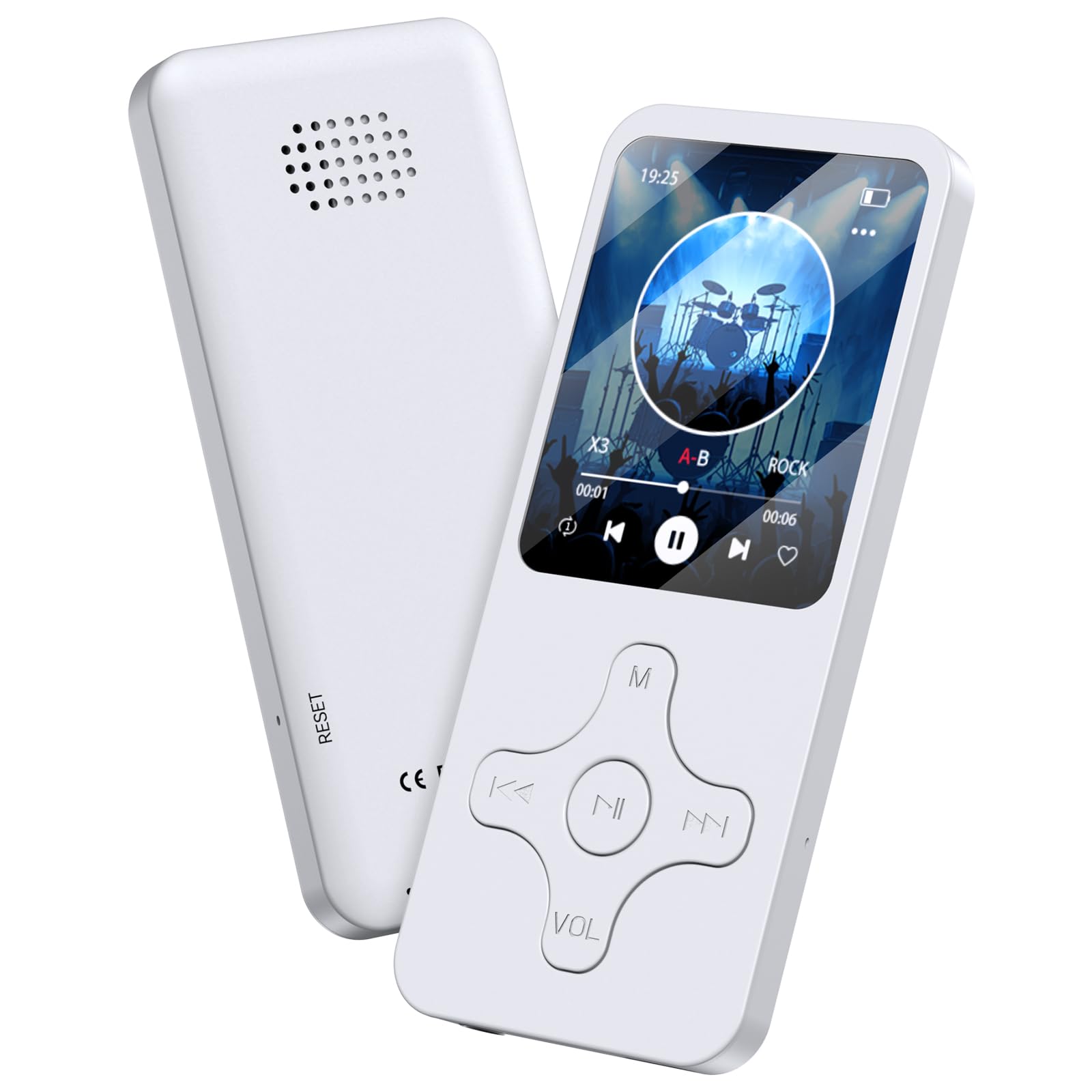 MP3プレーヤー Bluetooth5.0搭載 音楽プレイヤー 多機能デジタルオーディオプレーヤー 32GBメモリーカード付き 最大128GBまで拡張可能 HIFI スピーカー内蔵 操作簡単 大容量バッテリー OTG機能 音楽/写真/録音/FMラジオ/電子ブック/ファイルなど機能 通勤通学/言語学習/会議レコード/スポーツ/ジム/ストレス解消などに適用 日本語説明書(ホワイト)