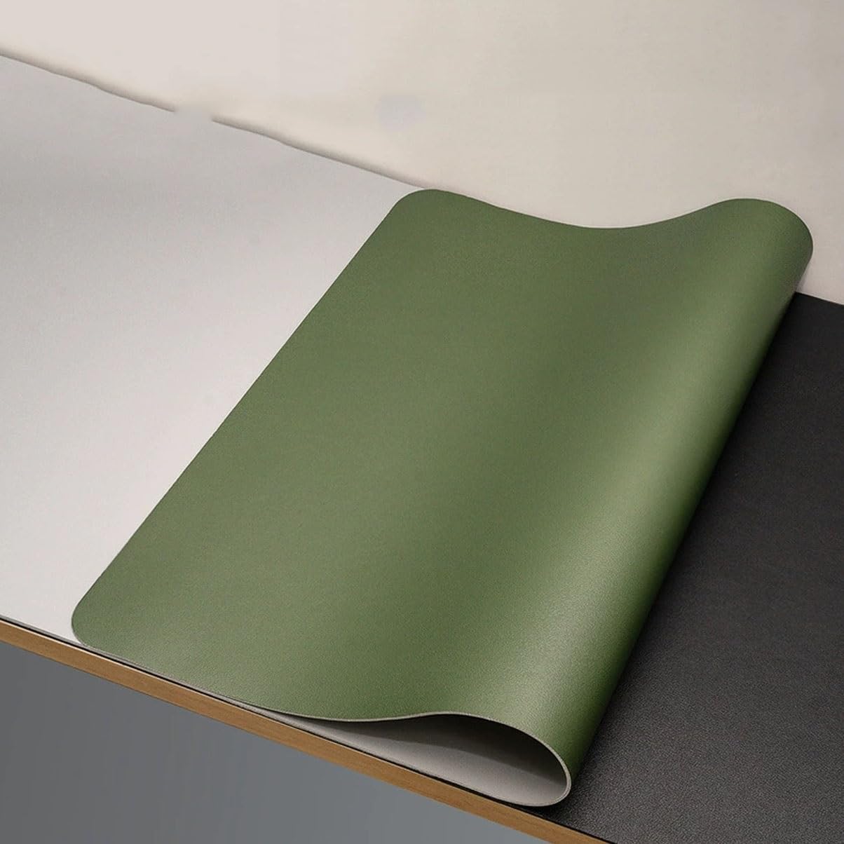 Zweifarbige Doppelseitige Haushalt Küche Leder Tischmatte Abwischbare Computer-Schreibtischunterlage Öl- Und Hitzebeständige Schreibtisch-Schutzmatte(A5,75 * 130CM)